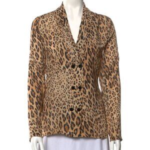 FRAME Animal Print V-Neck Blouse M